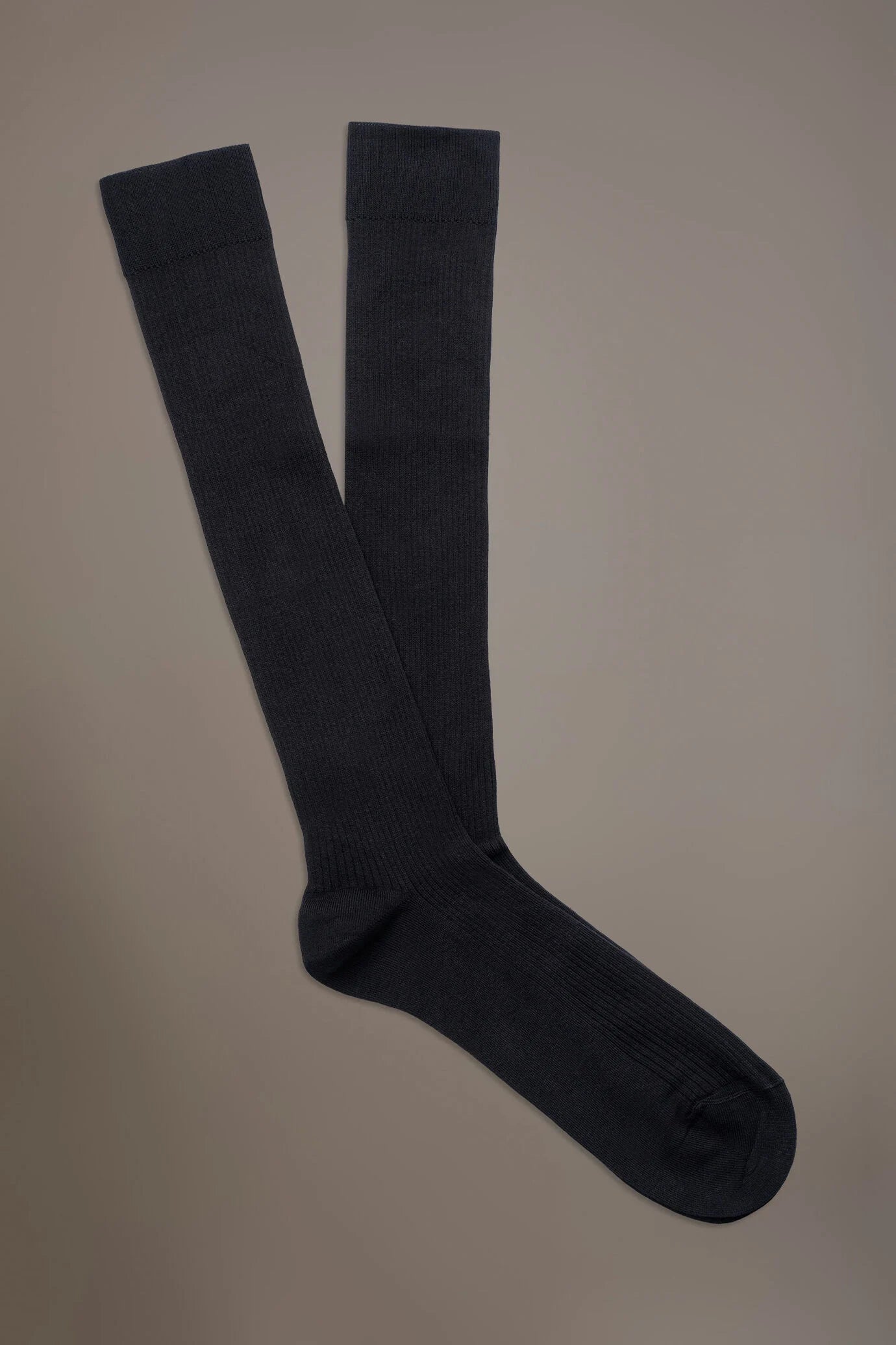 Knee high socks in ribbed knit made in Italy