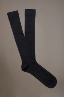 Knee high socks in ribbed knit made in Italy
