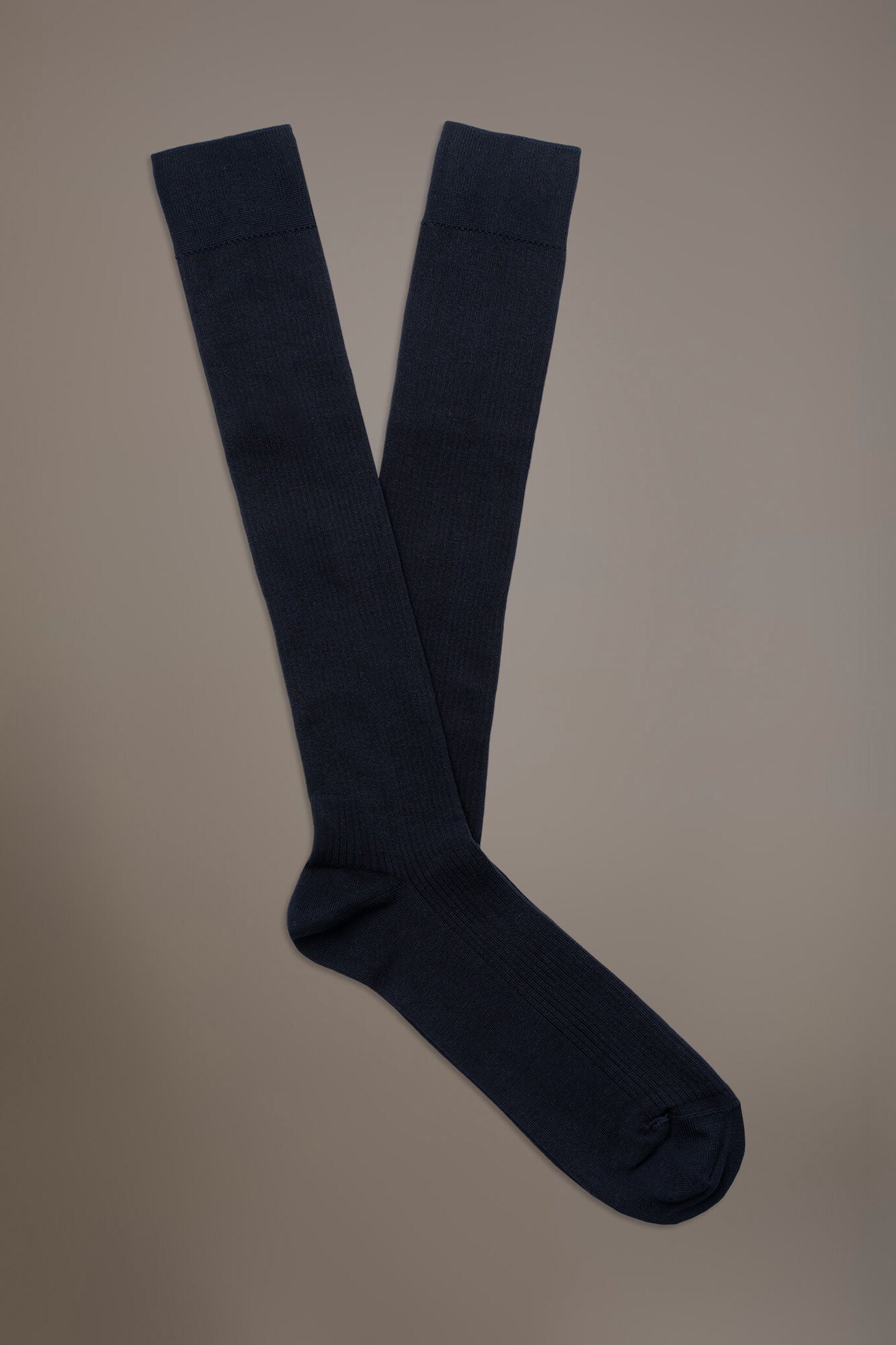 Knee high socks in ribbed knit made in Italy