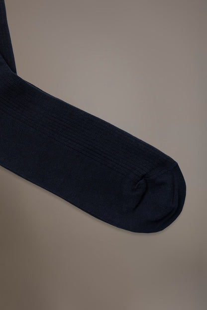 Knee high socks in ribbed knit made in Italy