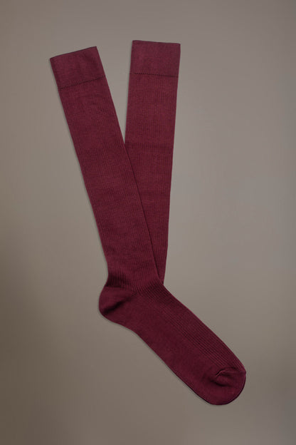 Knee high socks in ribbed knit made in Italy