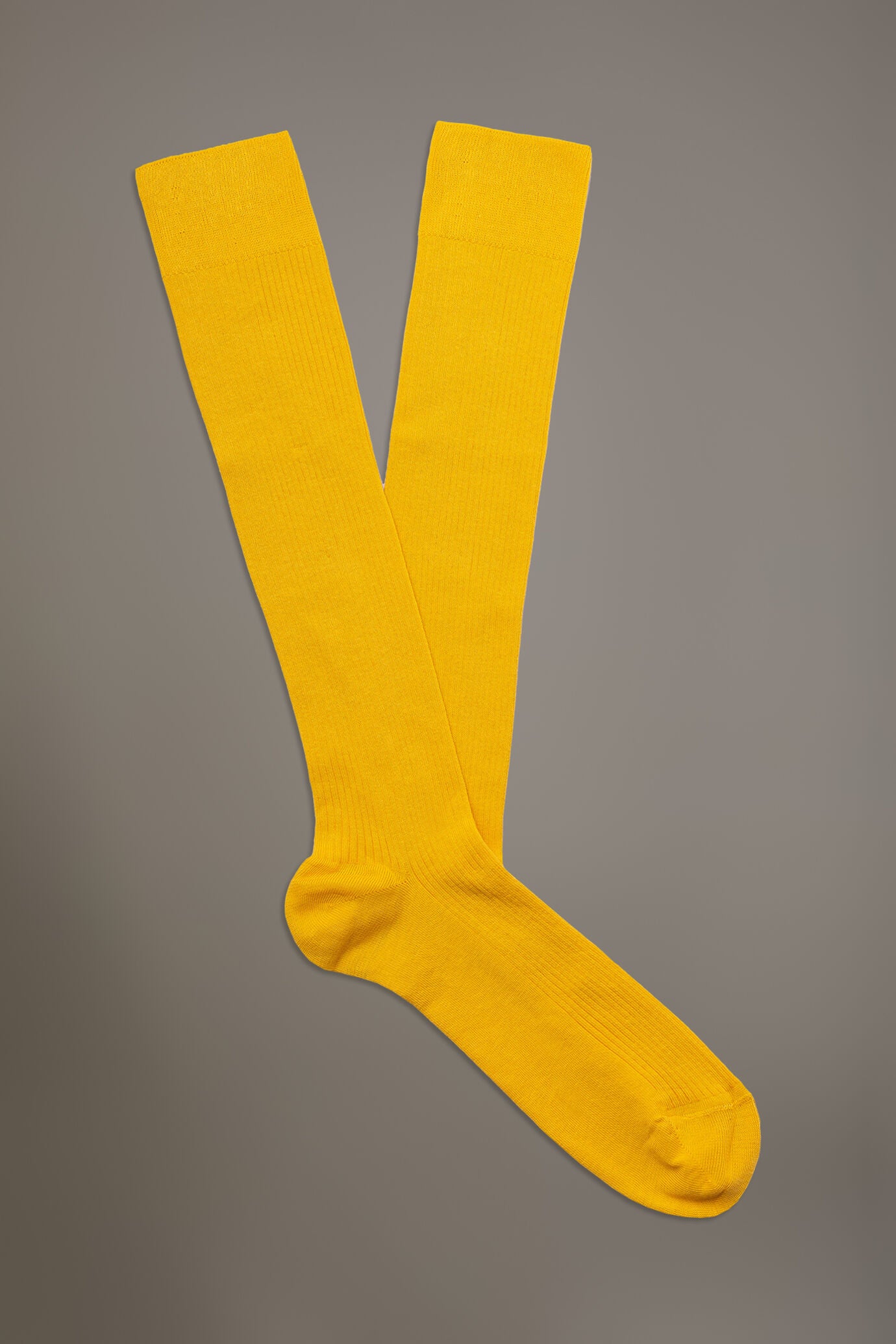Knee high socks in ribbed knit made in Italy