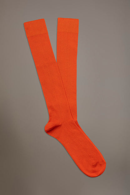 Knee high socks in ribbed knit made in Italy