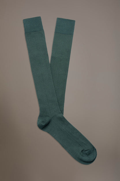 Knee high socks in ribbed knit made in Italy
