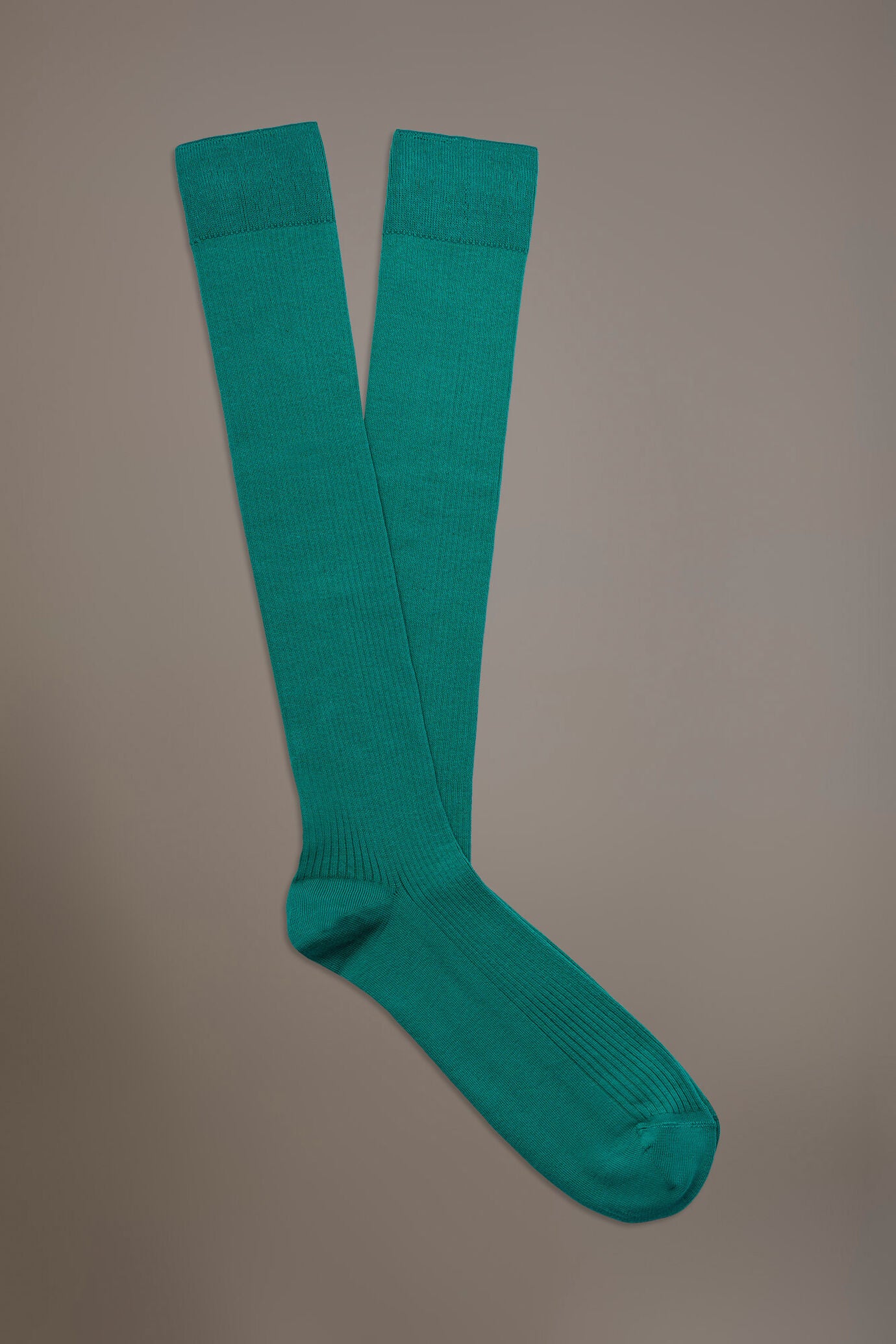 Knee high socks in ribbed knit made in Italy