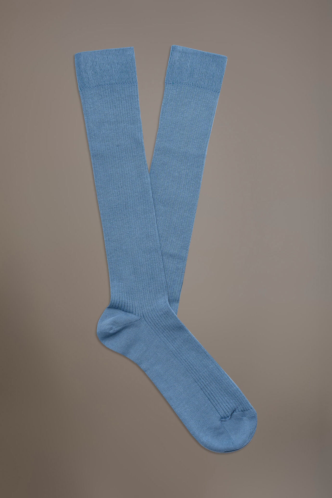 Knee high socks in ribbed knit made in Italy