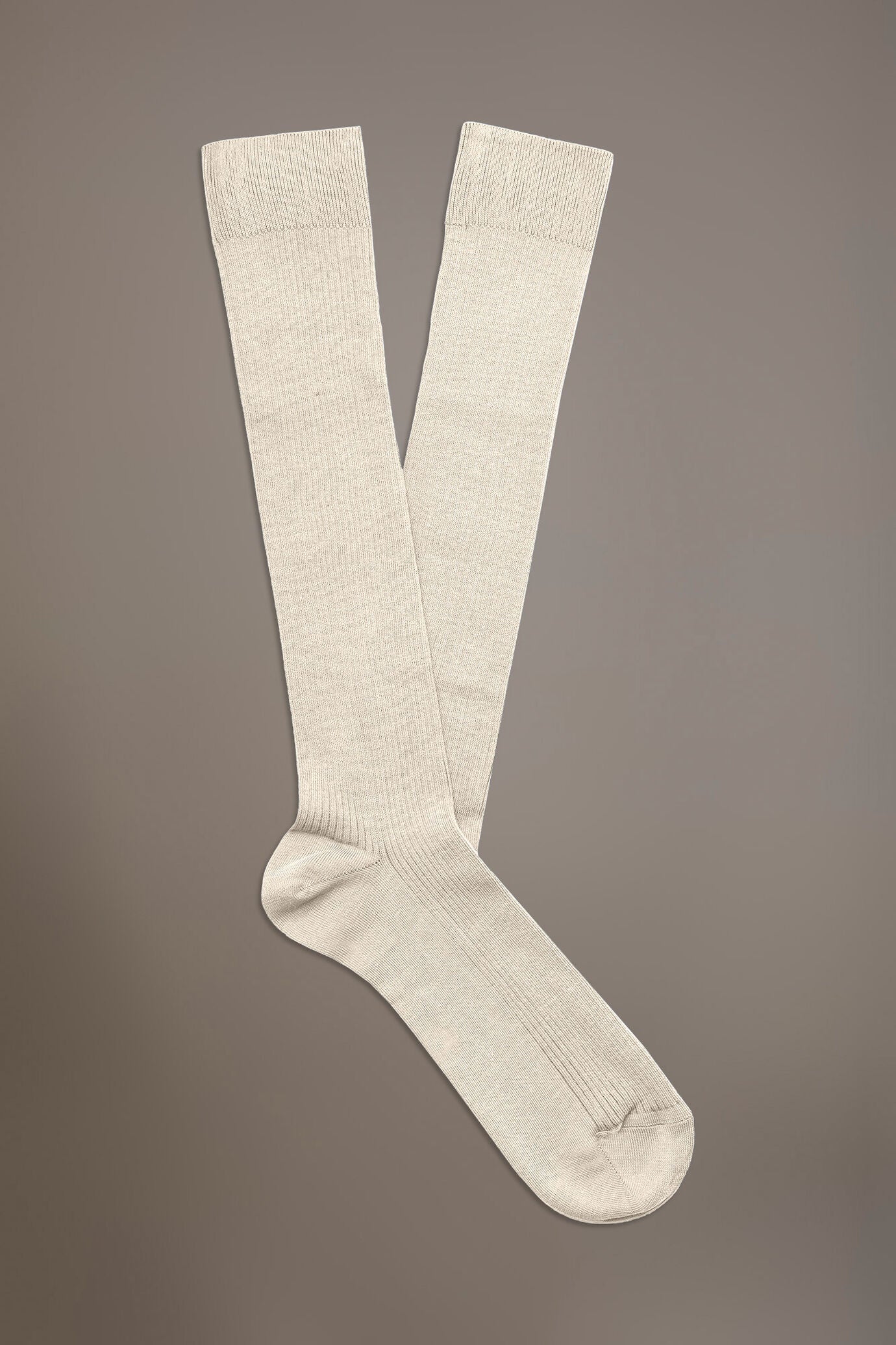 Knee high socks in ribbed knit made in Italy