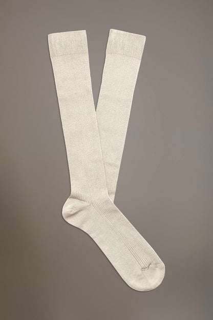 Knee high socks in ribbed knit made in Italy