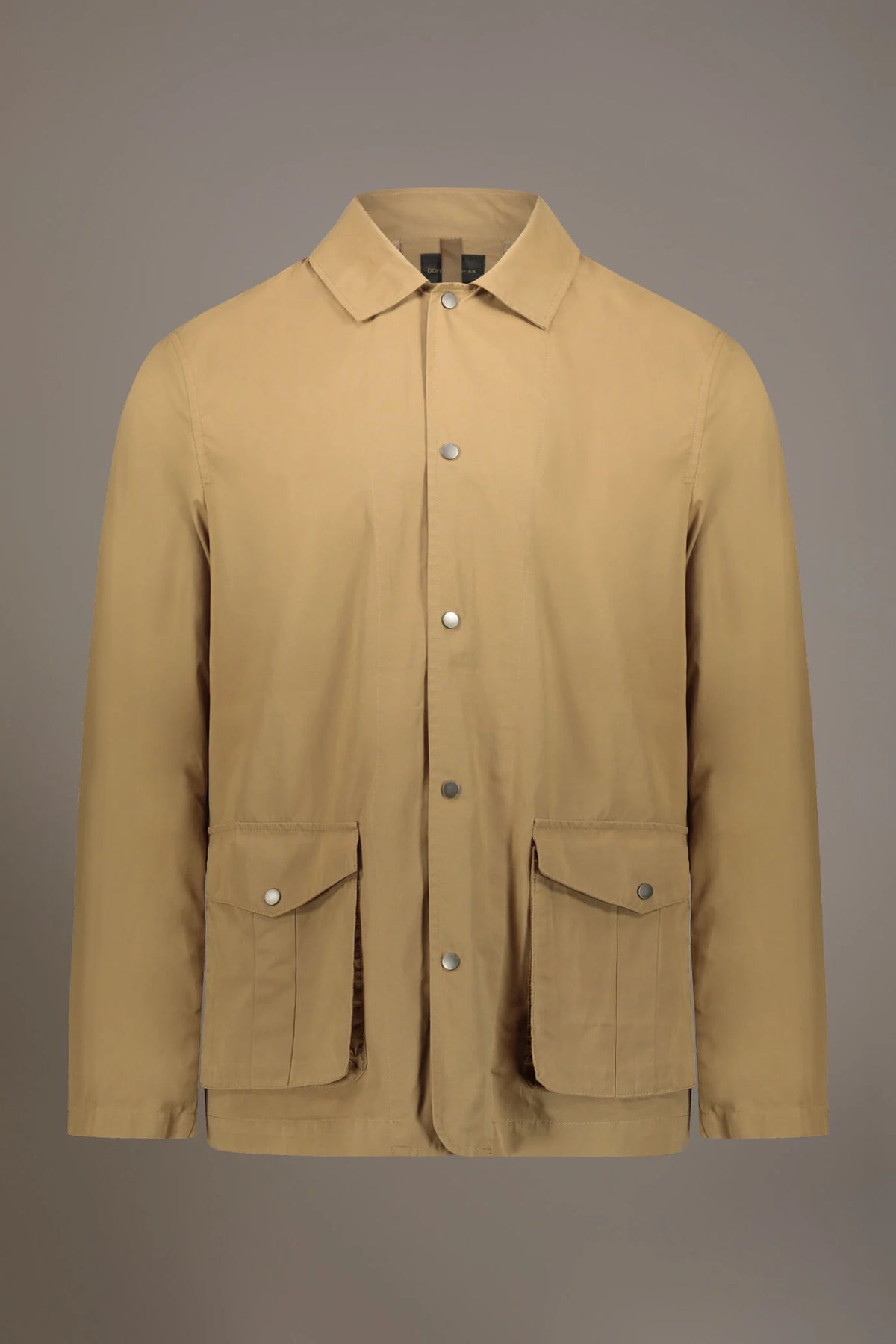Coated fabric jacket with snaps