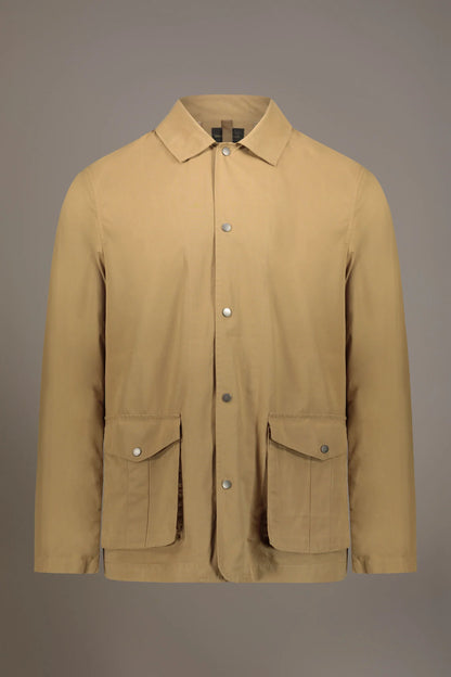 Coated fabric jacket with snaps
