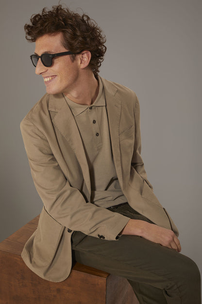 Single breasted cotton linen jacket