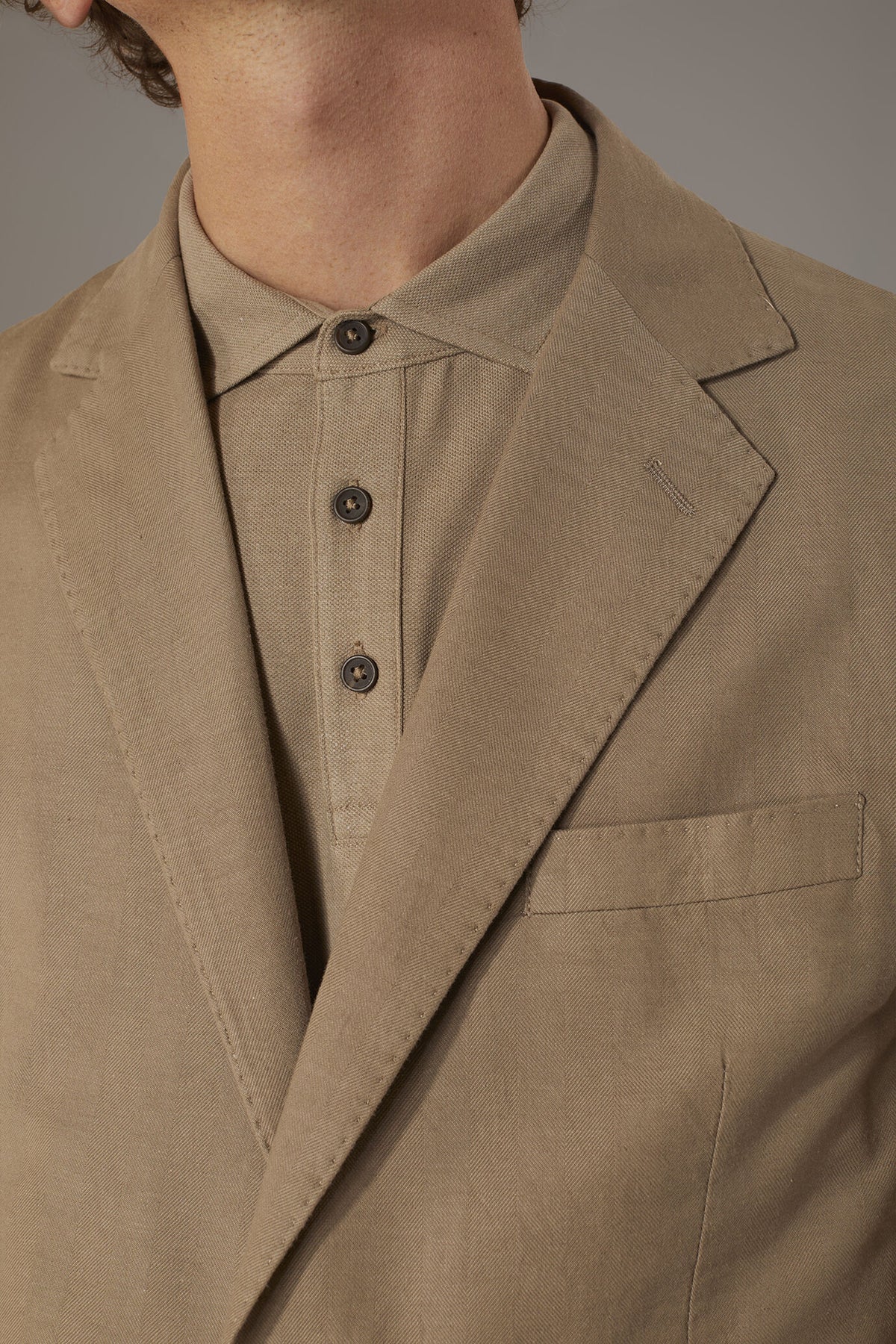 Single breasted cotton linen jacket