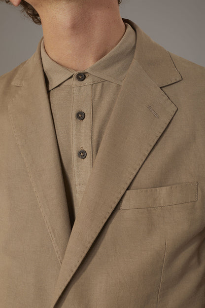 Single breasted cotton linen jacket