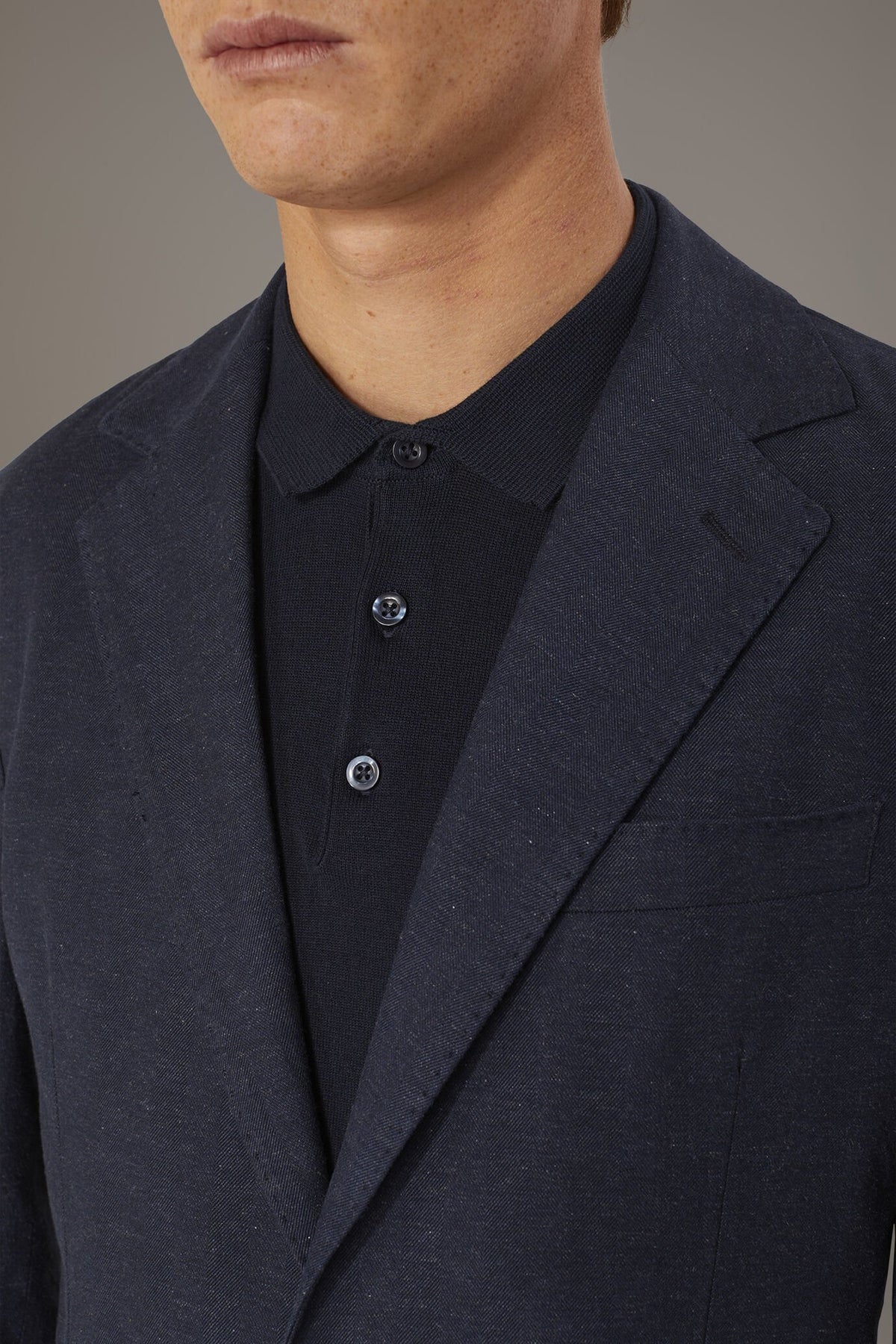 Single breasted cotton linen jacket