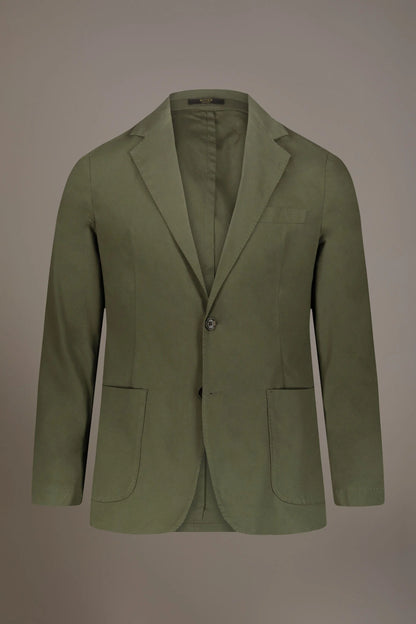 Single breasted cotton washed effect jacket with patch pocket