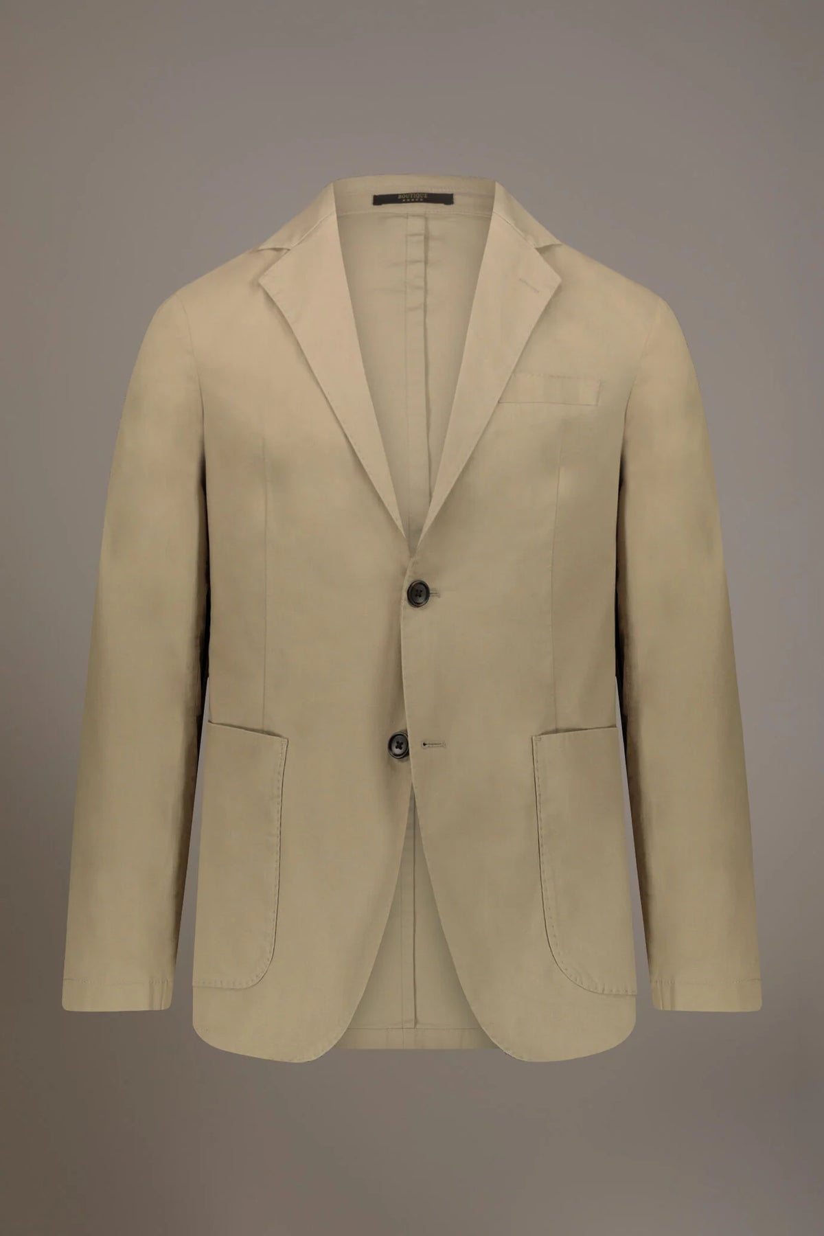 Single breasted cotton washed effect jacket with patch pocket