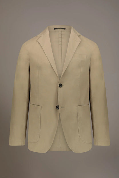 Single breasted cotton washed effect jacket with patch pocket
