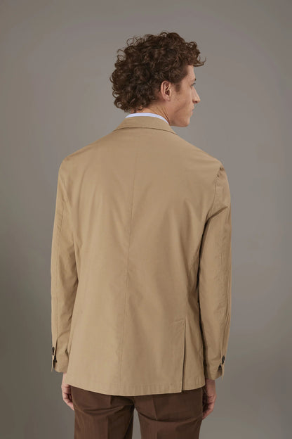 Single breasted cotton washed effect jacket with patch pocket