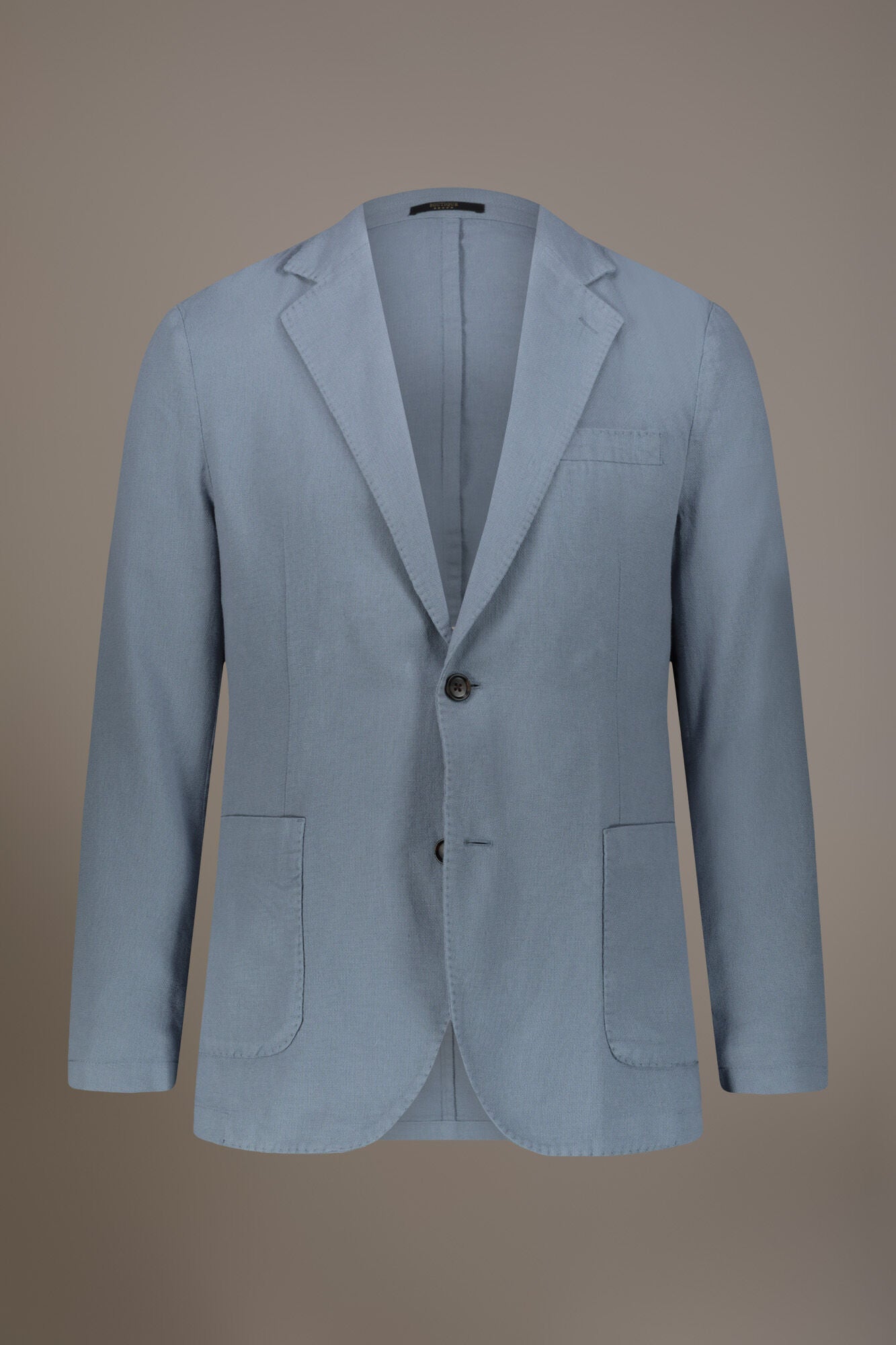 Single breasted cotton linen jacket with patch pocket