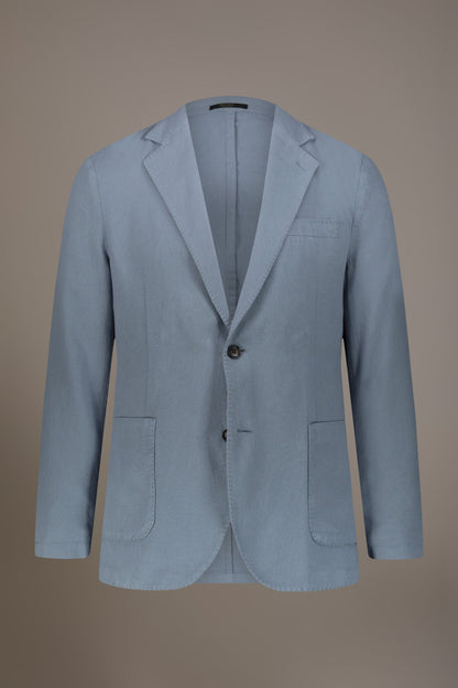 Single breasted cotton linen jacket with patch pocket