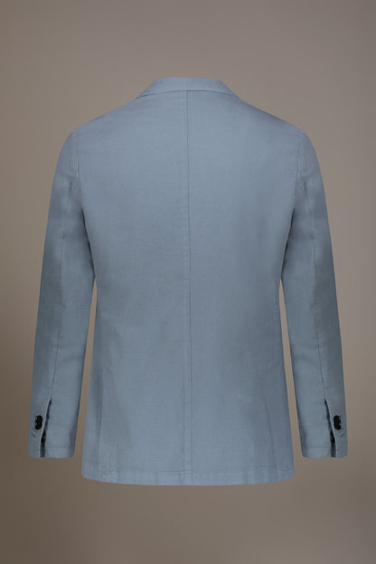 Single breasted cotton linen jacket with patch pocket