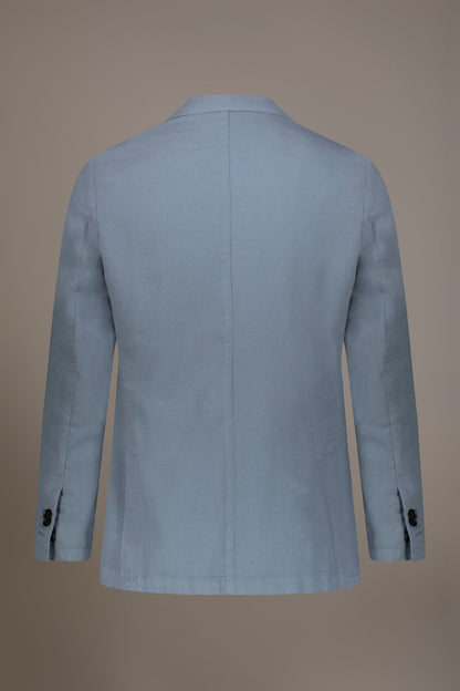 Single breasted cotton linen jacket with patch pocket