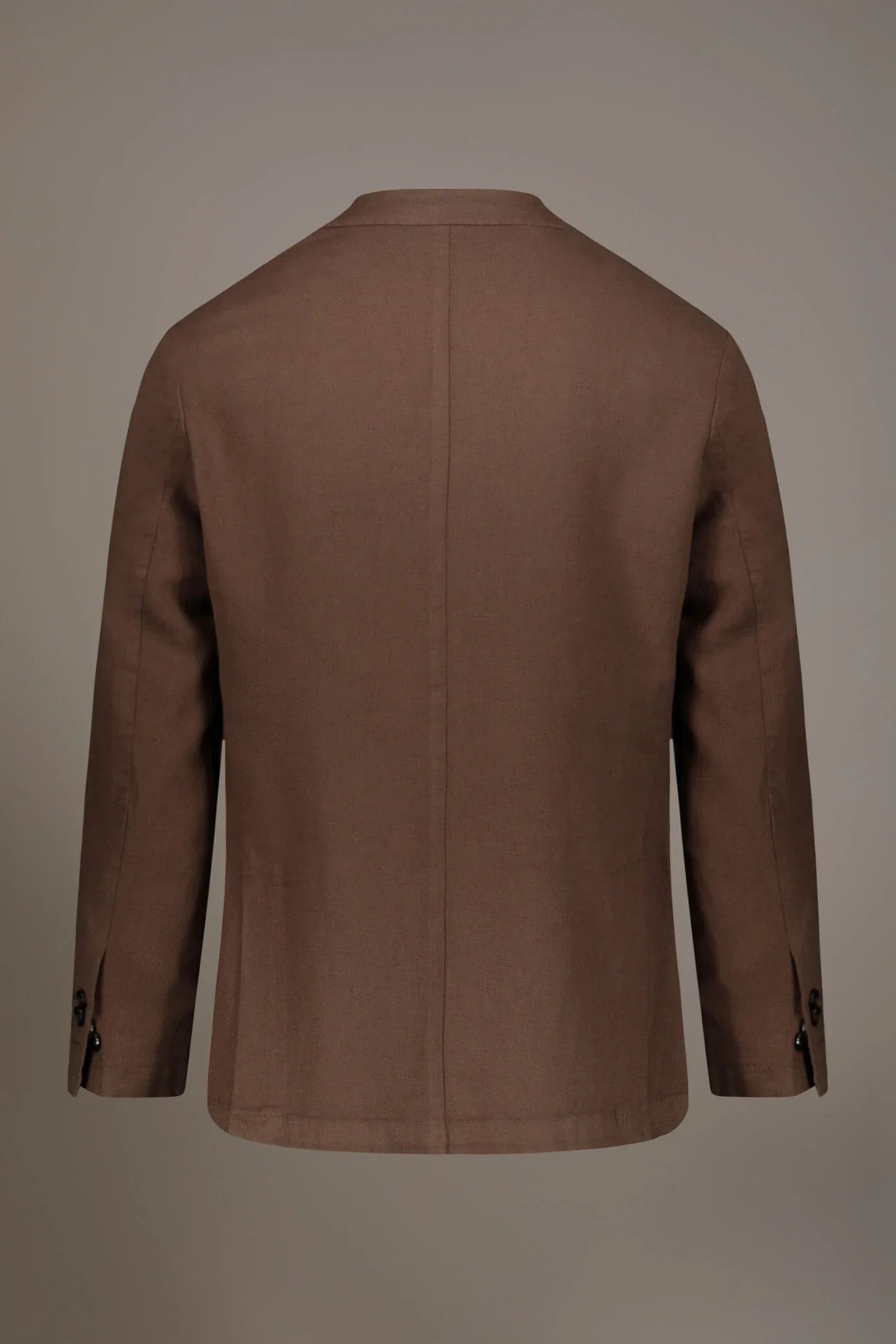 Single breasted cotton linen jacket with patch pocket
