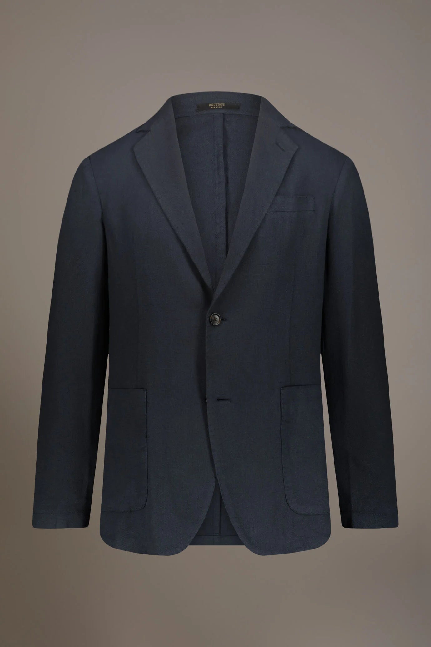 Single breasted cotton linen jacket with patch pocket