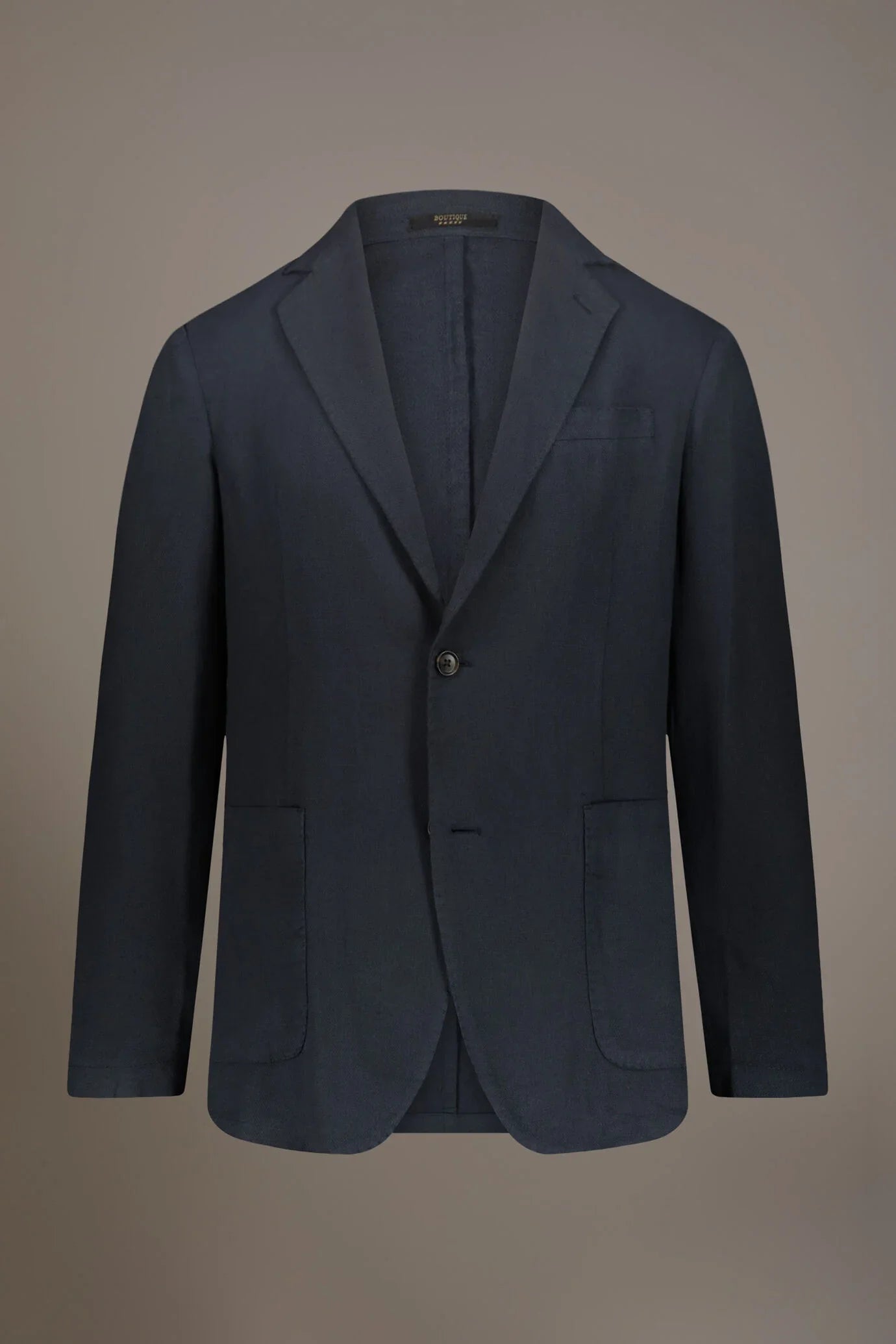 Single breasted cotton linen jacket with patch pocket