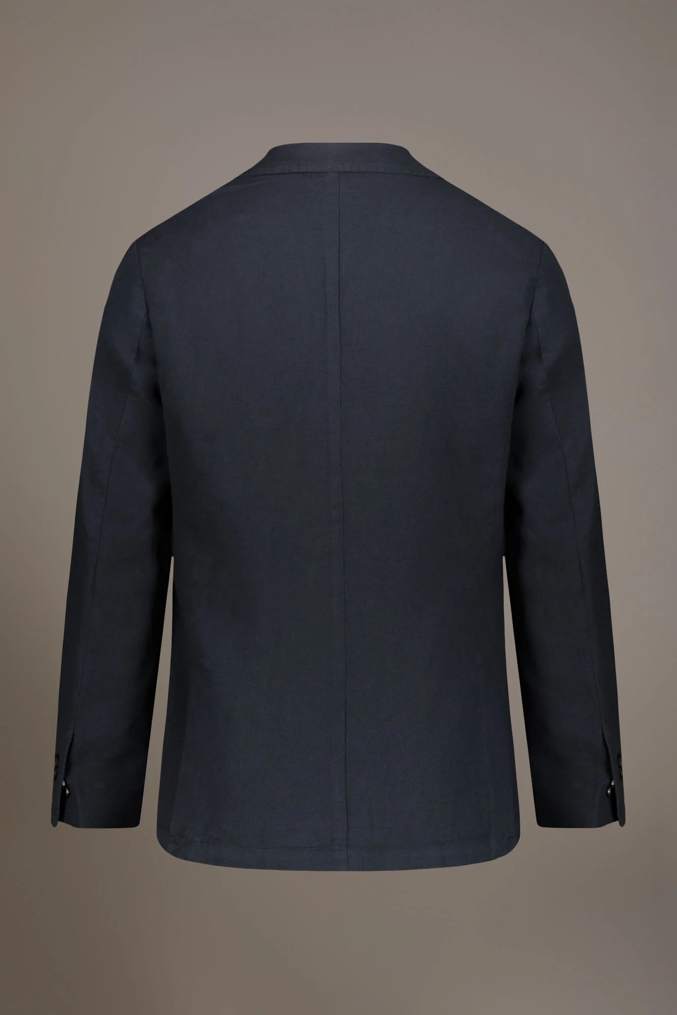 Single breasted cotton linen jacket with patch pocket