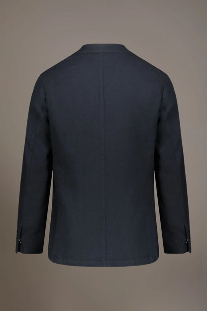 Single breasted cotton linen jacket with patch pocket