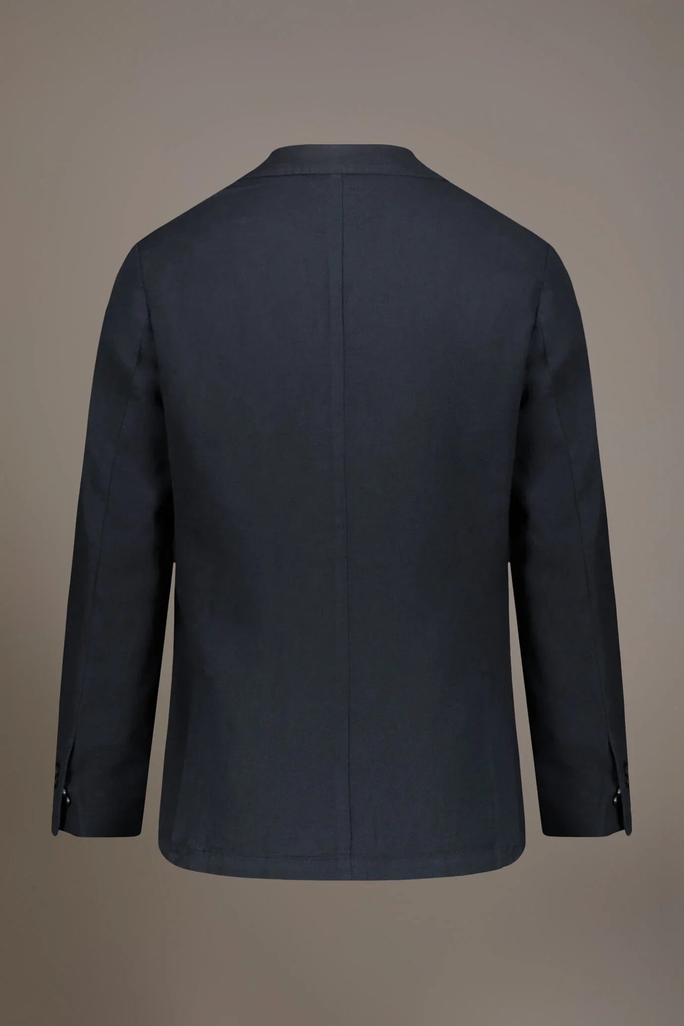 Single breasted cotton linen jacket with patch pocket