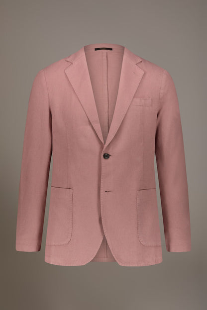 Single breasted cotton linen jacket with patch pocket