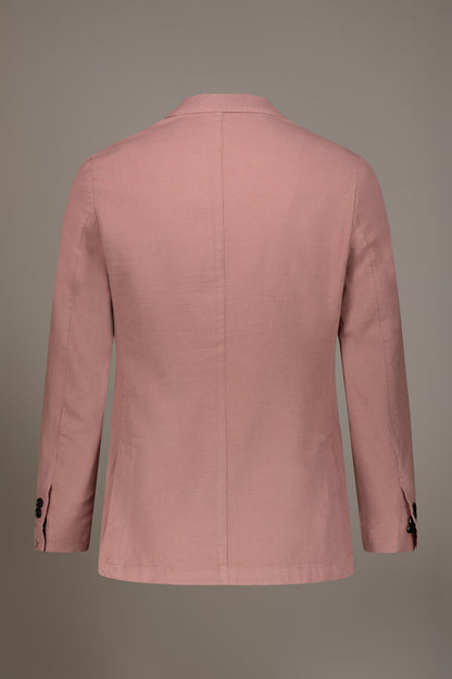 Single breasted cotton linen jacket with patch pocket