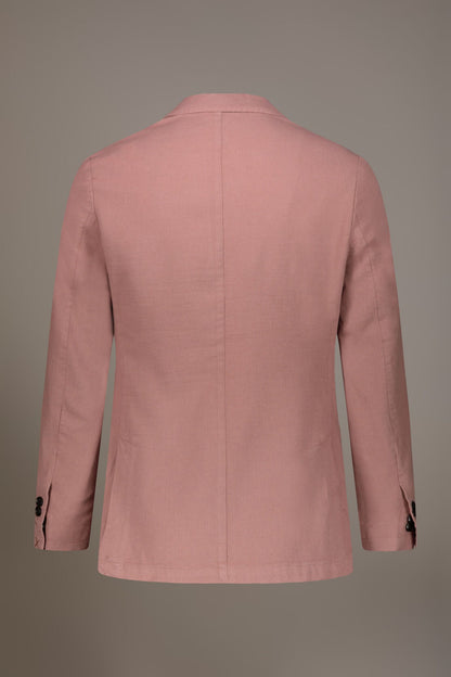 Single breasted cotton linen jacket with patch pocket