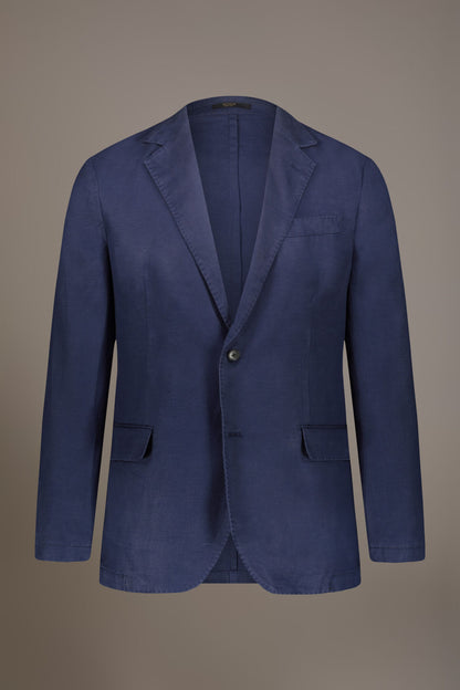 Single breasted linen blend jacket with flap pocket