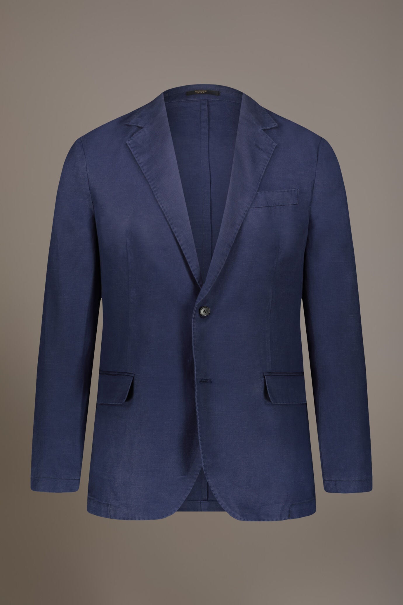 Single breasted linen blend jacket with flap pocket