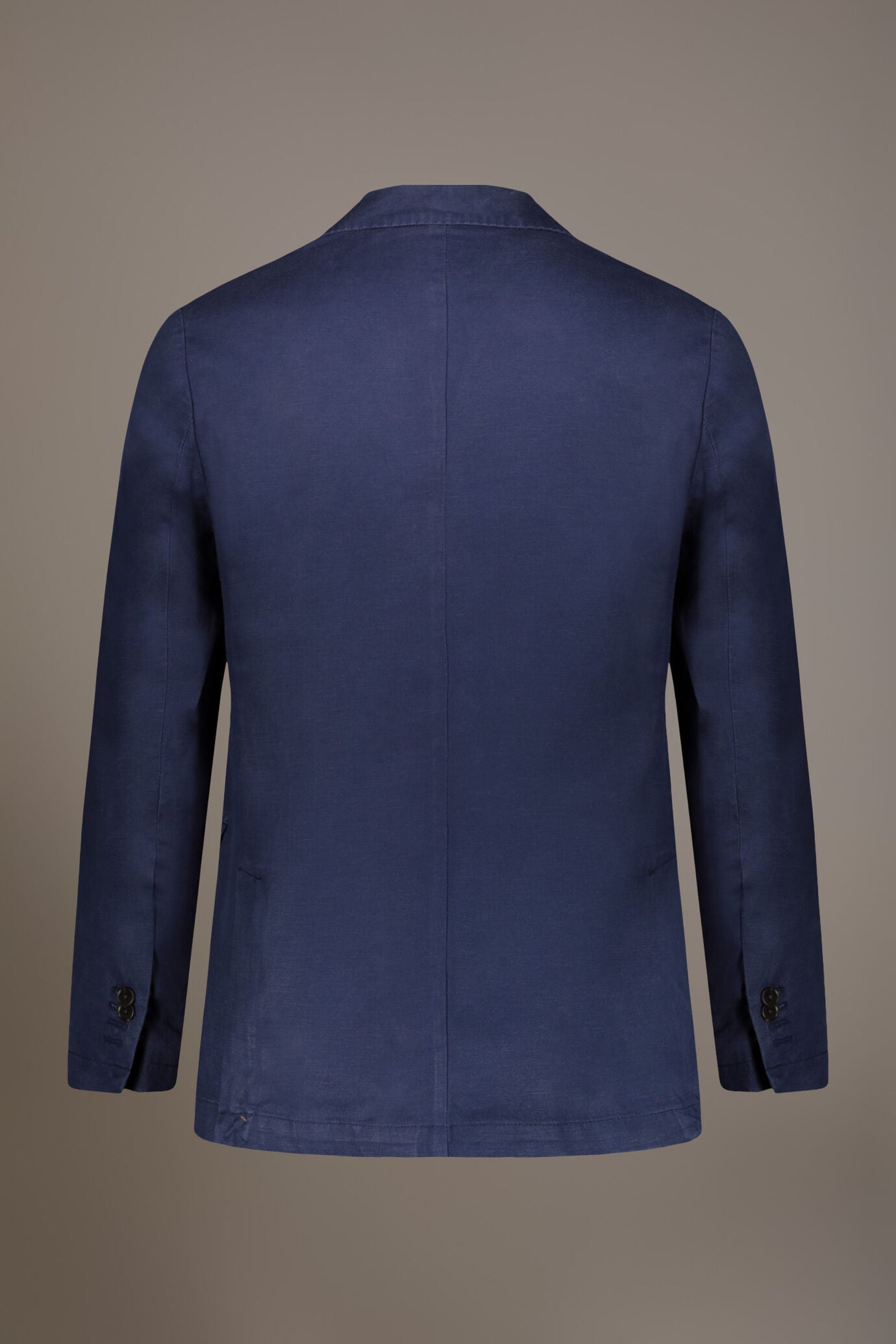 Single breasted linen blend jacket with flap pocket