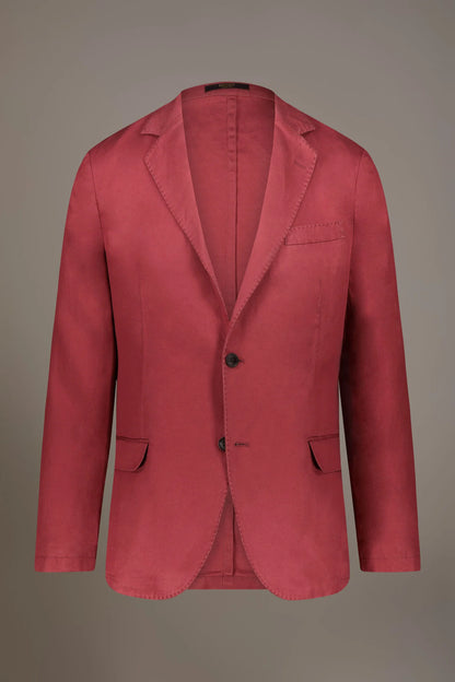 Single breasted linen blend jacket with flap pocket