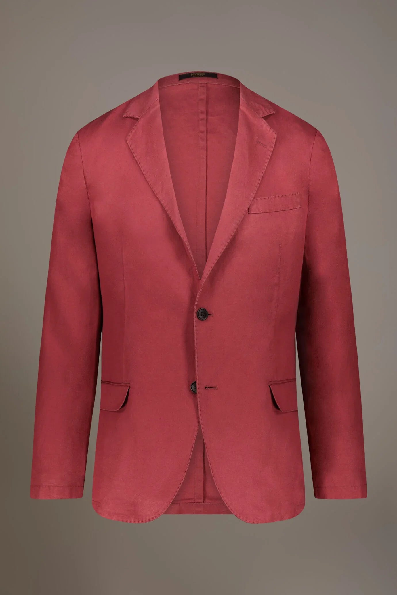 Single breasted linen blend jacket with flap pocket