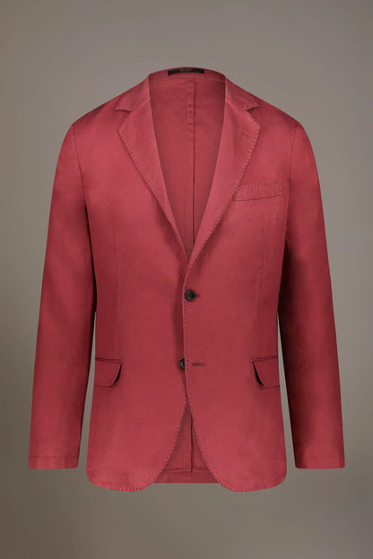 Single breasted linen blend jacket with flap pocket