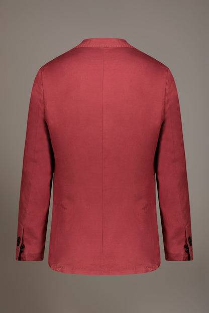 Single breasted linen blend jacket with flap pocket