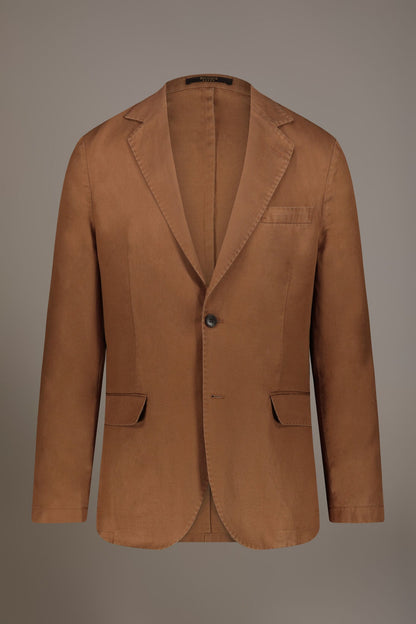 Single breasted linen blend jacket with flap pocket