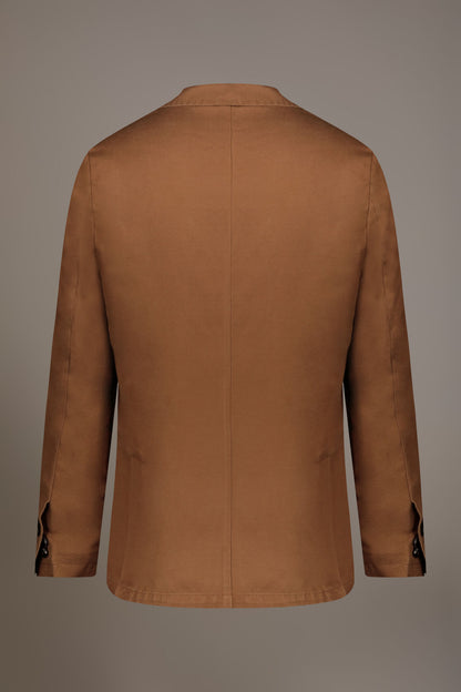Single breasted linen blend jacket with flap pocket