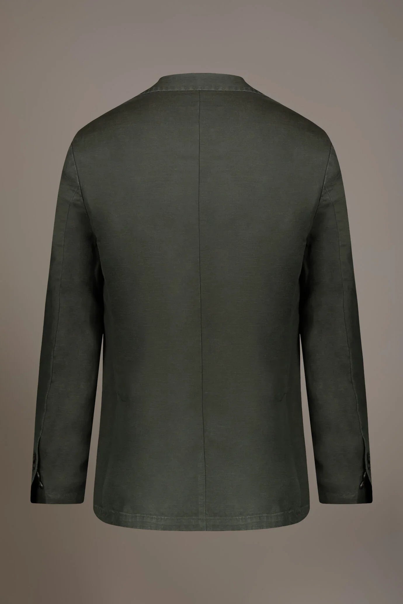 Single breasted linen blend jacket with flap pocket