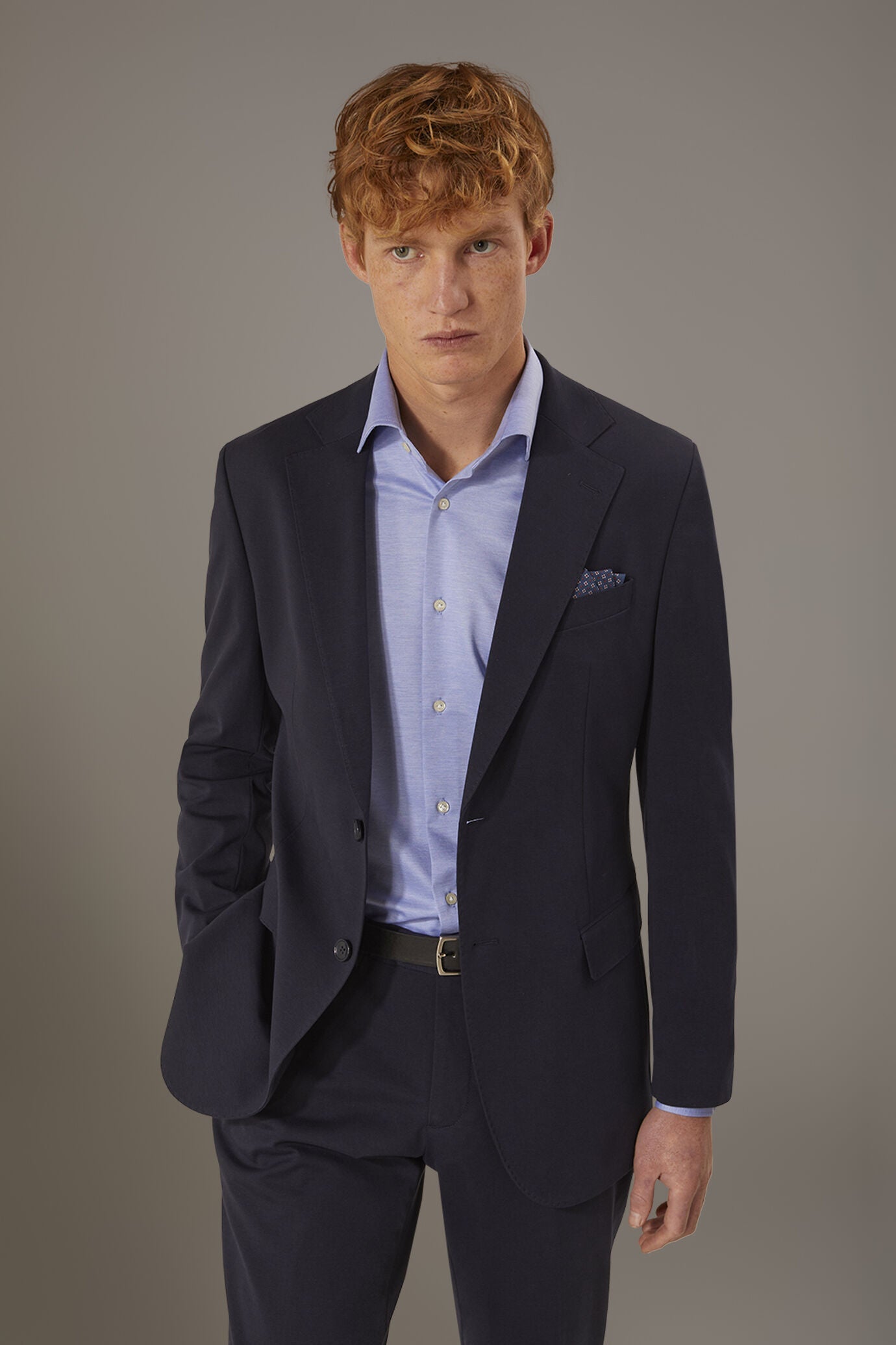 Single breasted jersey jacket with flap pocket