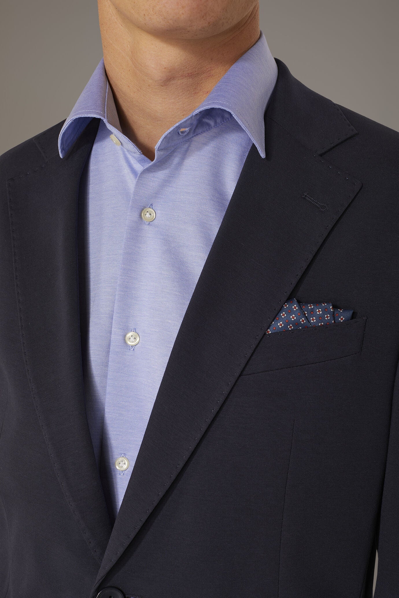 Single breasted jersey jacket with flap pocket