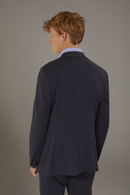 Single breasted jersey jacket with flap pocket