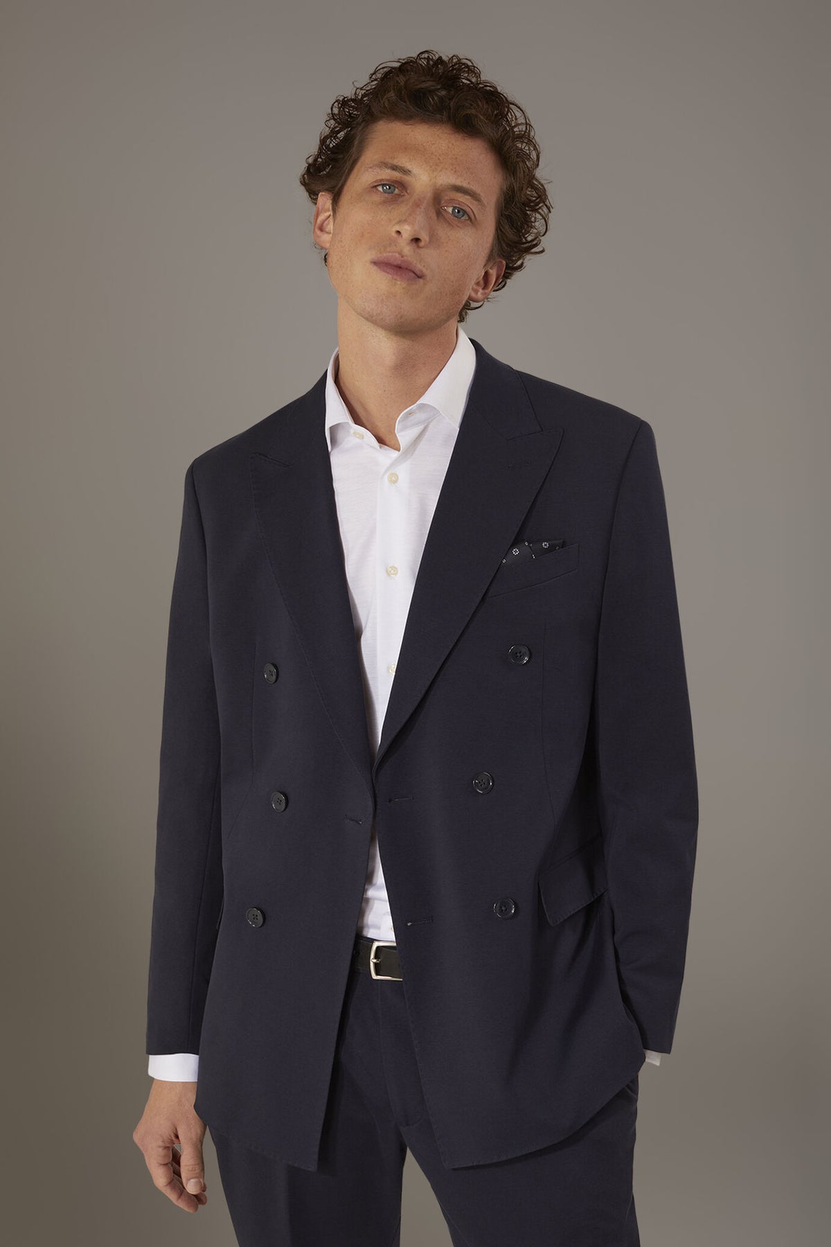 Single breasted jersey jacket with flap pocket