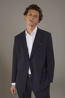 Single breasted jersey jacket with flap pocket